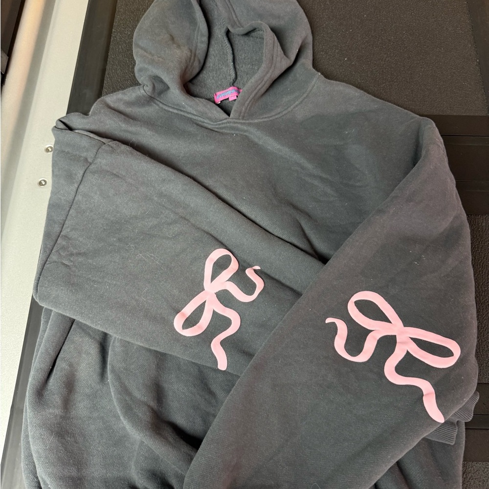 Edikted Small Hoodie Grey with Bows - Picture 2 of 3